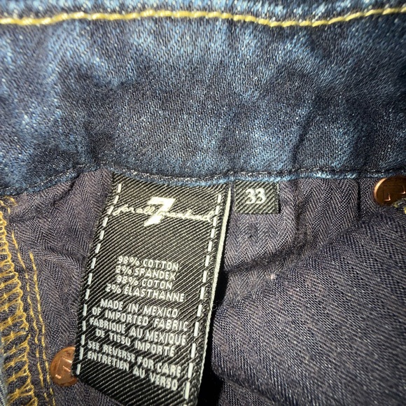 Authentic 7FAM A pocket women’s jeans, size 33 inch waist and 35 inch inseam. - Picture 5 of 9